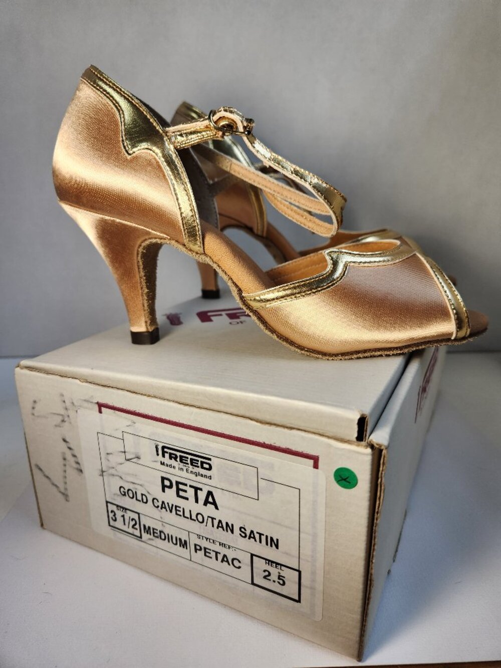 VTG NIB NWT Old Stock Freed of London “Peta” ballroom Latin dance shoes Sz 5.5-6